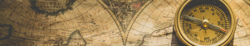 November-Blues Landkarte mit Kompass